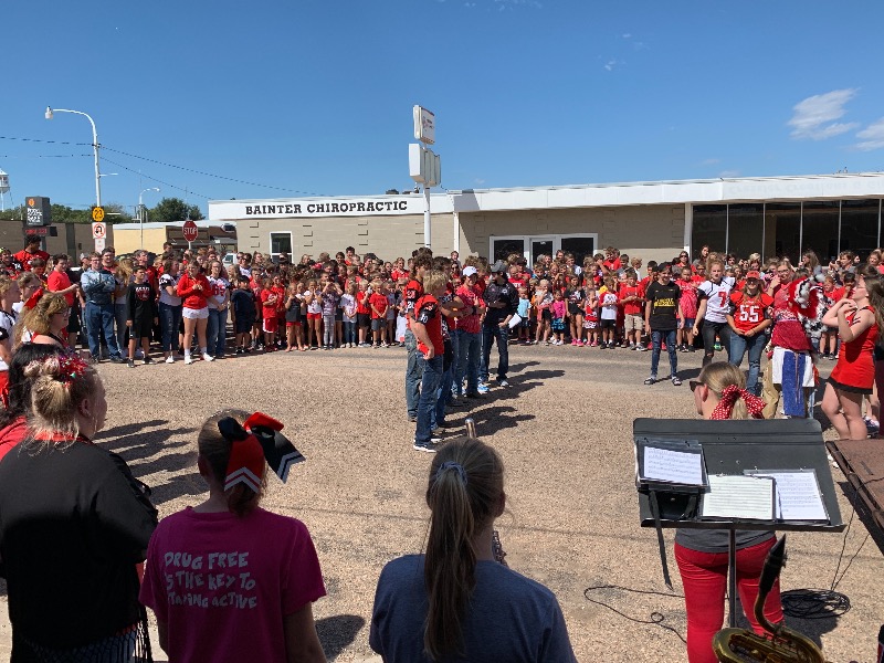 students at pep rally