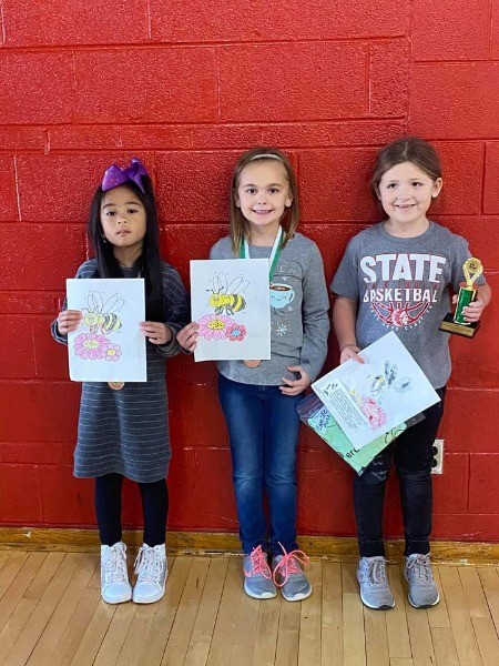 Coloring contest winners from Hoxie Grade School.